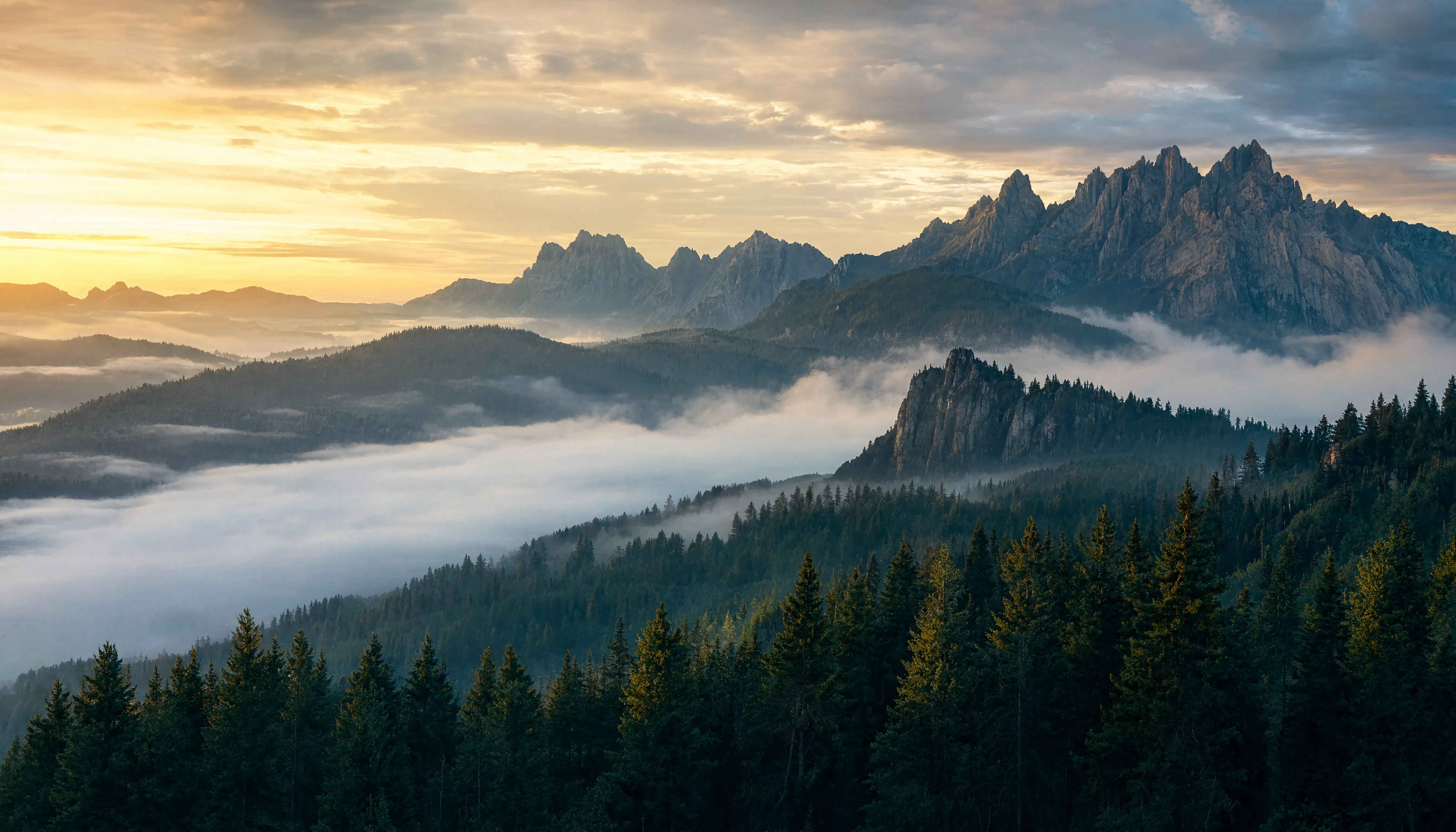 Bayerische Alpen im Morgenlicht — majestätische Gipfel über einem stillen Tal